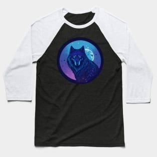 We Are All Made of Stardust - Dark Blue Wolf Design Baseball T-Shirt